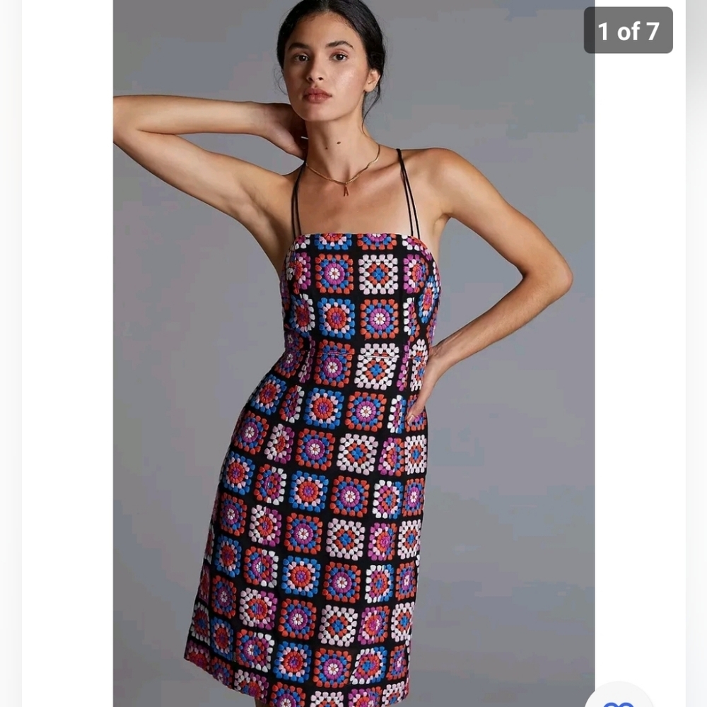 Anthropologie Crochet Midi Dress Size 2
